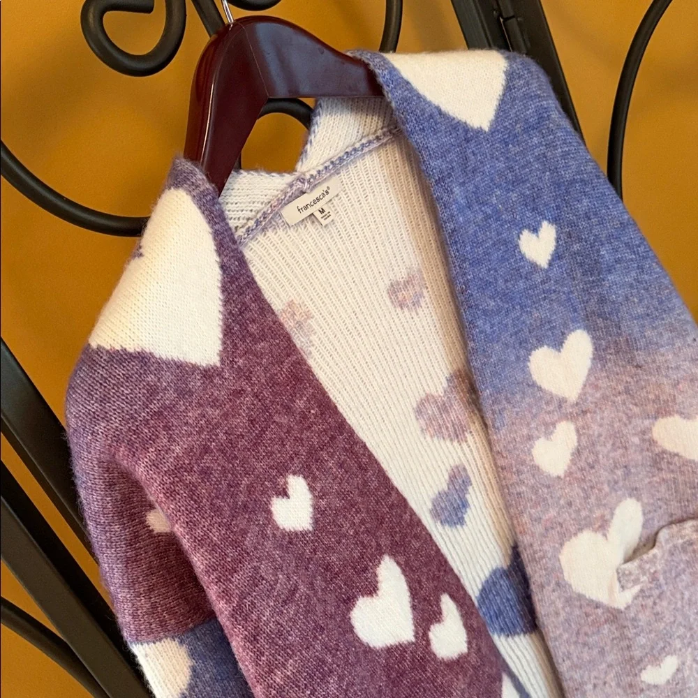 FRANCESCA’S Anthropologie Halley Hearts Open Cardigan - Picture 6 of 10